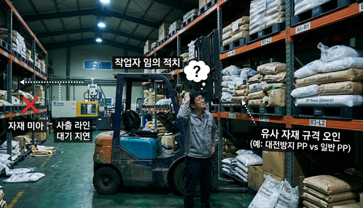 자재 적치 위치 분실